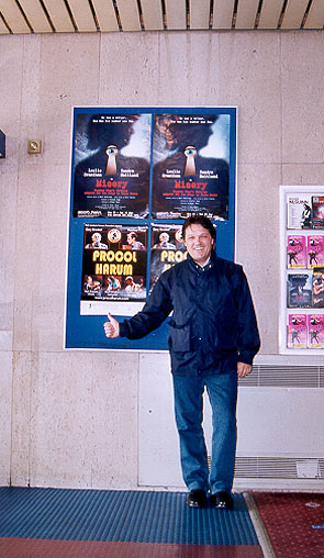 Martin Awsop by a Procol Harum poster at the Fairfield Halls