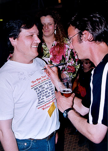 Martin with Matthew Pegg ... Jutta Buedel looks on ... can you see Annie Whitehorn too?