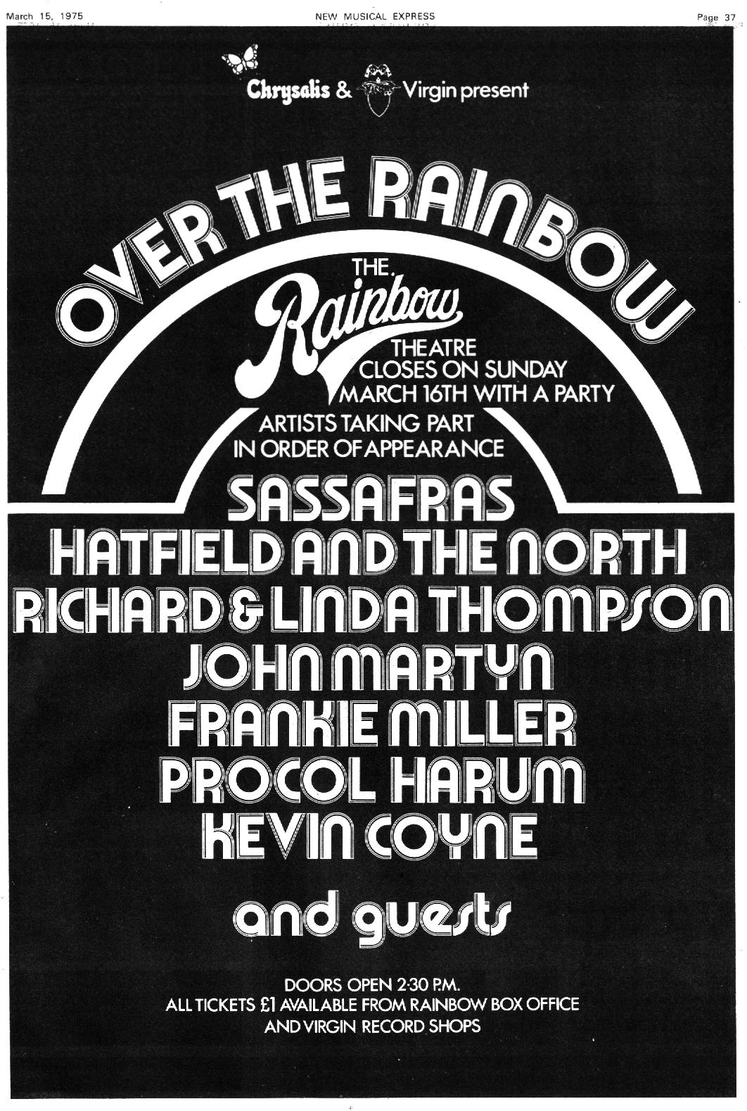 Whopping gurt advert for the Rainbow 'party'