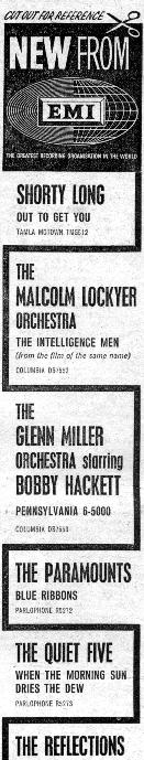 EMI new singles advert